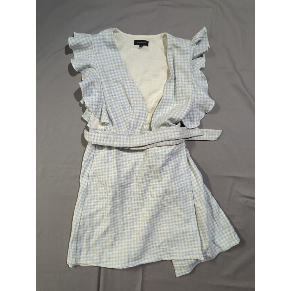 MAJORELLE Pastel Blue Gingham Mini Dress